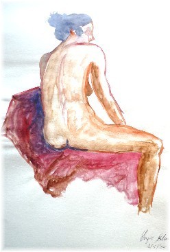 Modella Sandra presso Laboratorio Cervi-Kervischer - schizzo con matita su carta