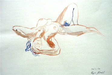 Modella Sandra presso Laboratorio Cervi-Kervischer - schizzo con matita su carta