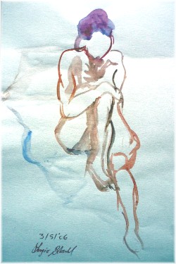 Modella presso Laboratorio Cervi-Kervischer - acquarello