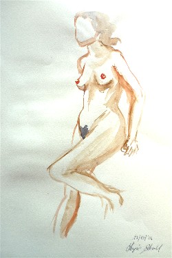 Modella Sandra presso Laboratorio Cervi-Kervischer - schizzo con matita su carta