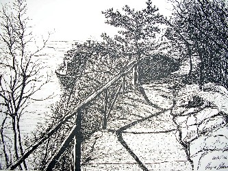 Sentiero Rilke-Sistiana china su foglio carta